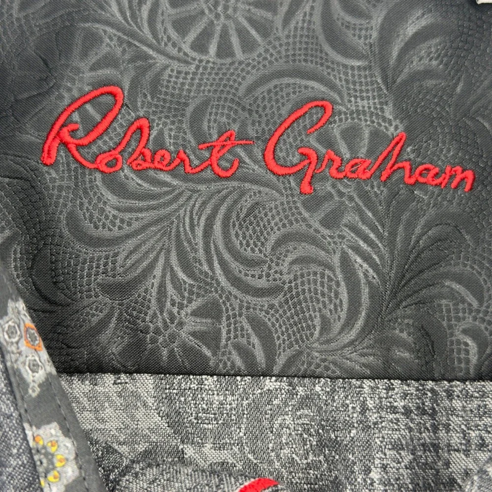 Robert Graham Men's Long Sleeve Button Down Shirt Gray Rose Classic Fit L‎ - Picture 4 of 7